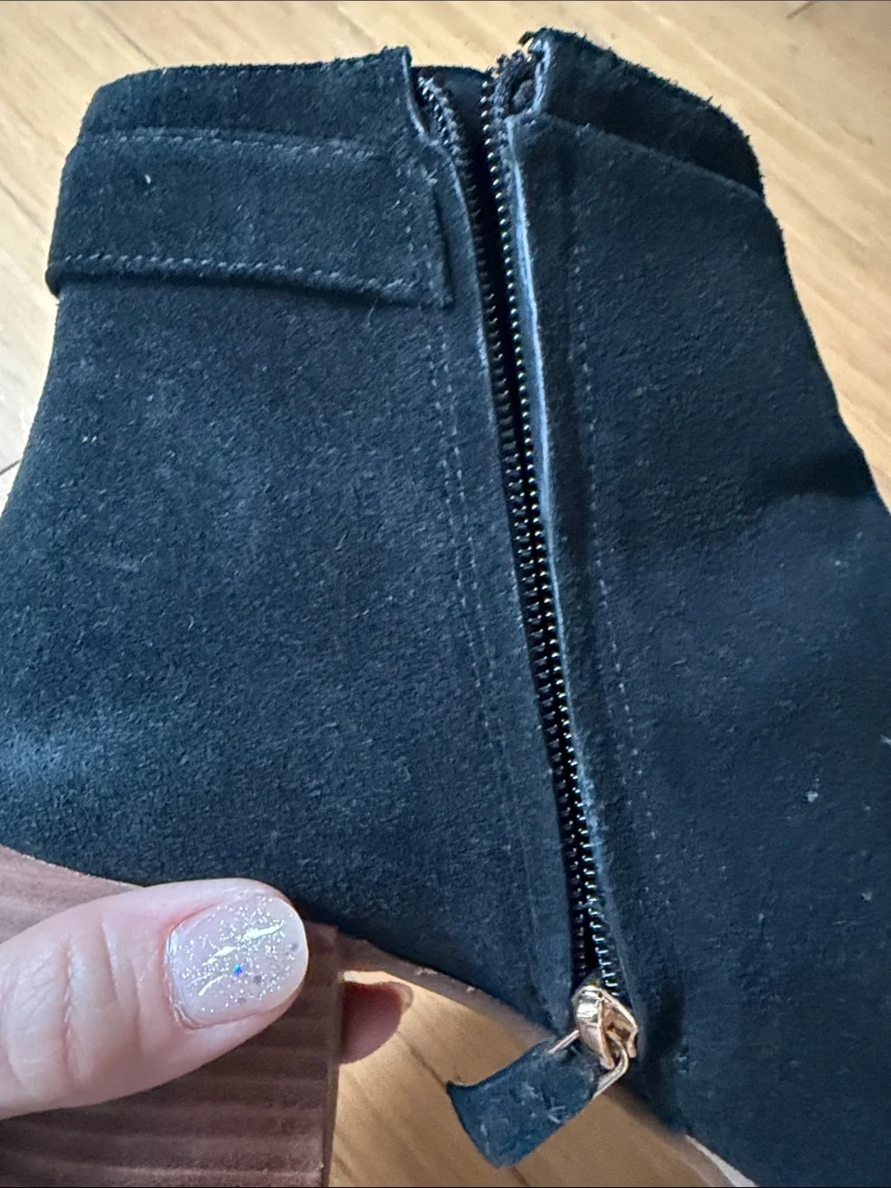 Tory Burch Black Suede Stacked Heel Ankle Boots